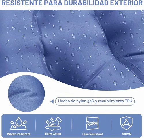 Vista 3 de Colchoneta de Dormir para Campamento, Alfombrilla de Campamento Extra Gruesa de 6" con Almohada Bomba de Pie Incorporada, Alfombrilla Inflable Ultra