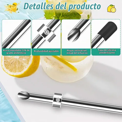 Vista 4 de Paquete de 1 perforador de acero inoxidable 316 para tapas de plástico, vasos de limonada, perforador de agujero afilado de limonada