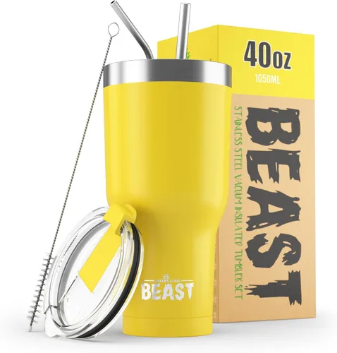 Vista 74 de Beast Vaso de 10 oz de Acero Inoxidable con Aislamiento al Vacío para Café y Hielo de Doble Pared Termo de Viaje (Blanco Ártico)