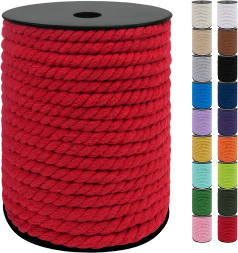Vista 34 de JeogYong Cordón de algodón de 10mm, 22.86 metros de cuerda natural para macramé, hilo de 3 hebras torcido, cuerda para macramé para manualidades