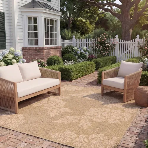 Vista 7 de SAFAVIEH Courtyard Collection CY6957 - Alfombra de pasillo de 2 pies 3 pulgadas x 6 pies 7 pulgadas, color ladrillo natural para interiores