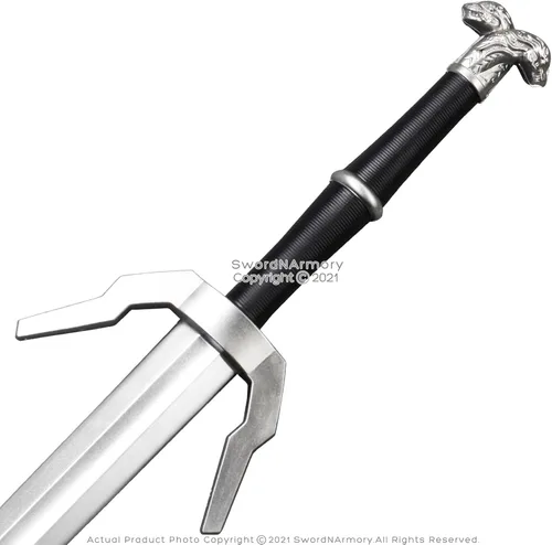 Vista 7 de Espada larga de plata de acero de fantasía de alta densidad de espuma de regalo de disfraz de cosplay