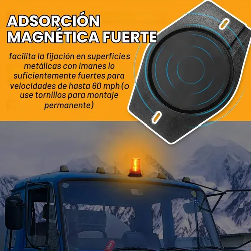 Vista 3 de Luz estroboscópica LED, luces intermitentes de seguridad de emergencia de 12 V-24 V con cable magnético y cable recto de 16.4 pies para vehículo