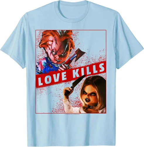 Vista 32 de Child's Play Chucky and Tiffany Love Kills T-Shirt Asphalt Grey