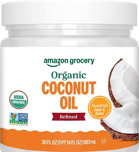Vista 7 de Amazon Grocery, Aceite de coco orgánico refinado, 15 onzas líquidas (anteriormente Amazon Fresh, el embalaje puede variar)