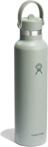 Vista 2 de Hydro Flask Water Bottle - Insulated Stainless Steel - Straw Lid, Non Spill, Leakproof 24 Oz Agave Green verde ( Agave Green )