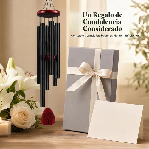Vista 6 de Campanillas de viento de aluminio para jardín y patio al aire libre con tonos profundos relajantes, crea un ambiente tranquilo con un sofisticado