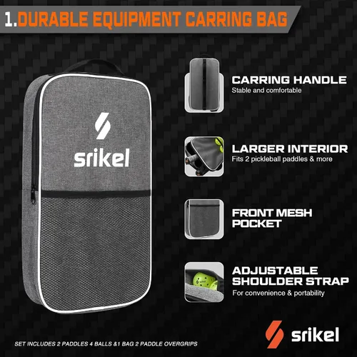 Vista 5 de Paletas de pickleball Srikel, pala de pickleball de fibra de carbono Raw T700, núcleo de polímero de poder de 16mm, raquetas profesionales para gran
