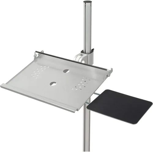 Vista 3 de Global Industrial Altura ajustable antirrobo móvil portátil ordenador portátil estación de trabajo carro de seguridad, plata