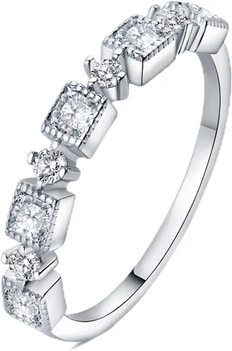 Vista 4 de JewelryPalace 925 Sterling Silver Rings for Women Stackable Wedding Bands A-3Pcs-Latón