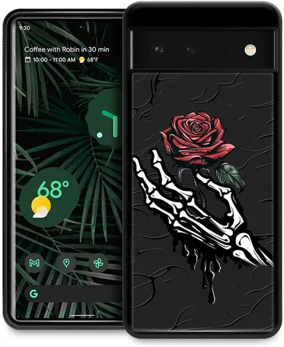 Vista 45 de CARLOCA Funda compatible con Google Pixel 6, diseño gráfico de moda a prueba de golpes, protección antiarañazos y caídas, Google Pixel 6 en blanco