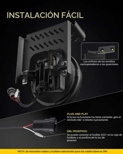 Vista 7 de Conjunto de luces antiniebla LED DRL para Dodge Ram 1500/2500/3500
