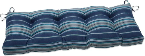 Vista 25 de Pillow Perfect - Cojín capitoné a rayas, resistente a la intemperie y la decoloración, para sofá de mimbre/columpio de exterior, bordes cuadrados