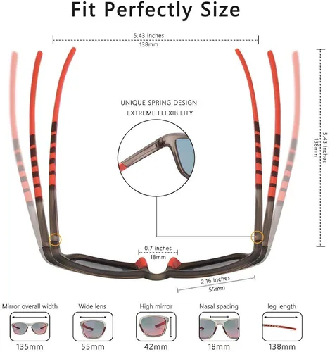 Vista 4 de JOJEN Polarized Sports Sunglasses for Women Men Running Golf Fishing Cycling Driving 100 UV Protection Sun Glasses JE001