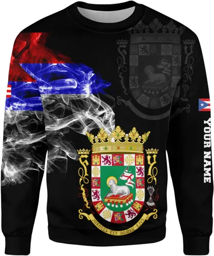 Vista 3 de Camiseta personalizada con nombre de Puerto Rico 3D, camiseta personalizada de Puerto Rico para hombres y mujeres, camiseta de la bandera de Puerto
