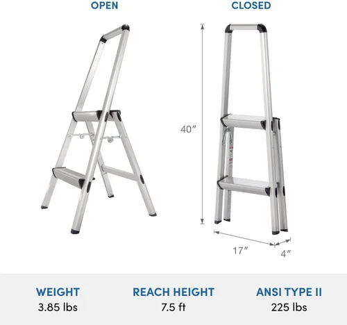 Vista 2 de Xtend & Climb Taburete de aluminio ultraligero FT-2, 2 pasos