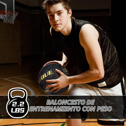 Vista 4 de Quality Faux Leather Heavy Training Basketball 29.5/28.5" Size 7/6 Negro estrellado