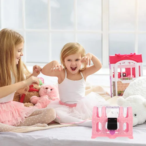 Vista 8 de TOYANDONA Cofre del tesoro con candado Juguetes Juguetes para niñas Cubo de juguete Caja de joyería rosa caja de joyería caja de baratijas Caja