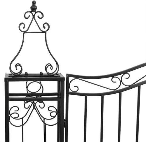Vista 4 de vidaXL Puerta de jardín negra 47.6"x3.1"x39.4" hierro forjado