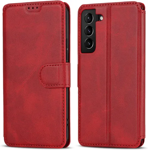 Vista 13 de QLTYPRI Para Samsung Galaxy A14 Case Premium PU Leather Simple Wallet Case [Ranuras para tarjetas] [Soporte manos libres] [Cierre magnético] Funda