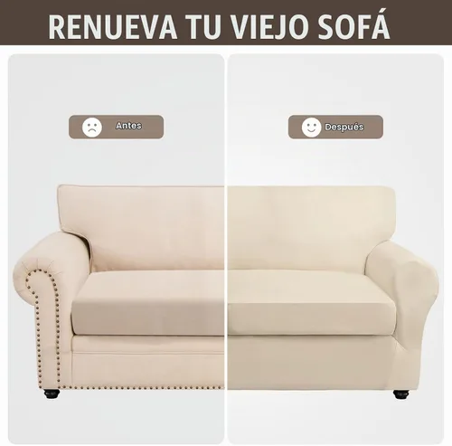 Vista 7 de SearchI Funda elástica para sofá, funda para sillón de 2 piezas con funda de cojín separada para silla, protector de muebles lavable para sala