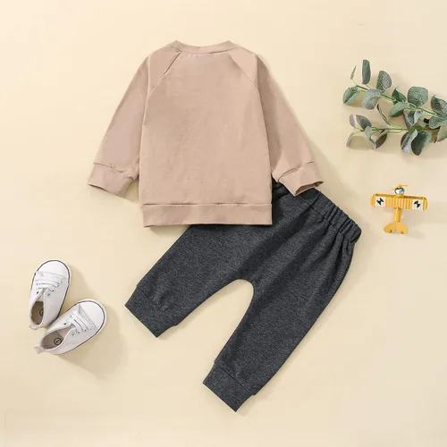 Vista 121 de Ropa de bebé niño 3 6 9 12 18 24M 3T Conjunto de pantalones con capucha patchwork sudadera con capucha pantalones de rayas traje de otoño invierno