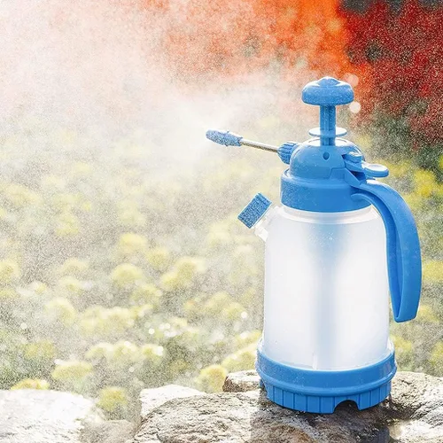 Vista 4 de Regadera de flores de 1.2 l/0.31 galones, pulverizador de mano para jardín, bomba de agua, rociadores a presión con varita de pulverización extra