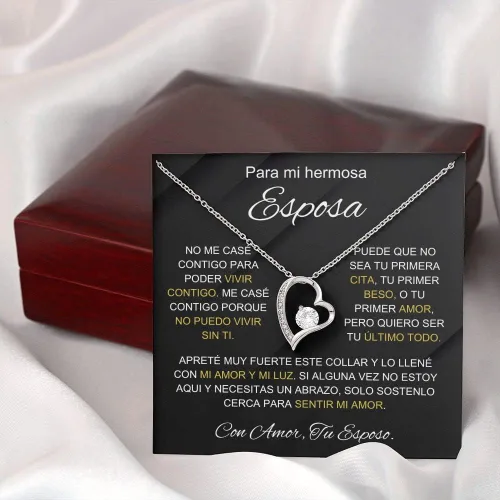 Vista 6 de LEXPO Para Mi Hermosa Esposa - Collar Regalo Personalizado Para Esposa, Novia, Pareja, Amor, Aniversario, Cumpleaños, Celebración - FL229P