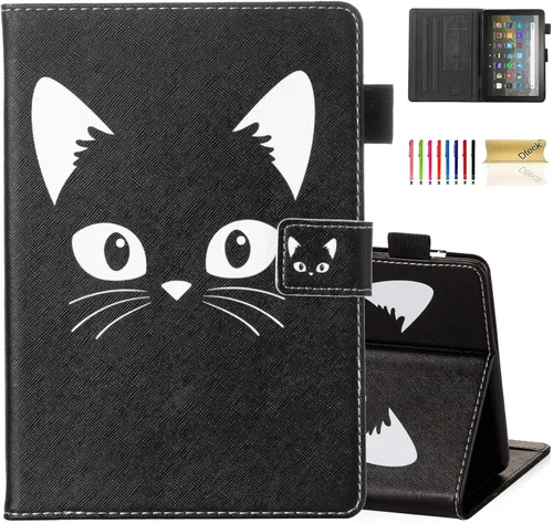 Vista 10 de Dteck Funda para tablet Fire HD 8 y Fire HD 8 Plus, (pantalla HD de 8 pulgadas, 10ª generación) – Funda protectora de cuero con tapa plegable