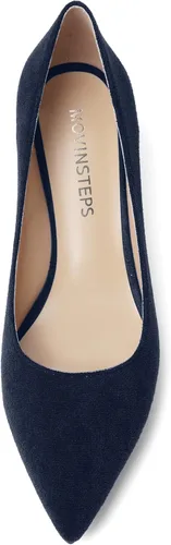Vista 3 de Zapatos de tacón bajo para mujer, con puntera puntiaguda, sin cordones, de gamuza, de 2 pulgadas