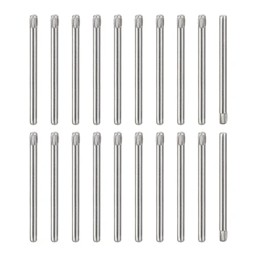 Vista 48 de uxcell Pasadores de acero inoxidable 304 de 0.05 x 0.236 pulgadas, 20 pines de cabeza moleteada con extremo biselado plano, clavijas de madera