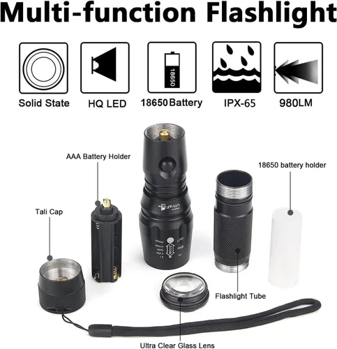 Vista 6 de UltraFire Linterna LED de vara de control de tráfico de 16 pulgadas, linterna de varita de tráfico de 980 lúmenes, 5 modos con modo estroboscópico