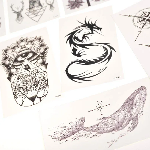 Vista 3 de PowerTRC Tatuajes temporales para adultos y niños Tatuajes falsos temporales impermeables Muchos diseños y símbolos diferentes
