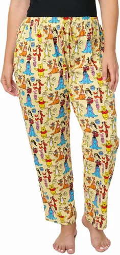Vista 9 de Disney Pantalones de descanso para mujer, pantalones de pijama de algodón con estampado completo