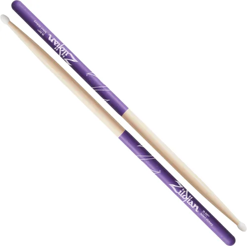Vista 10 de Zildjian 5A - Baquetas para tambor (cabeza de nailon, color púrpura)