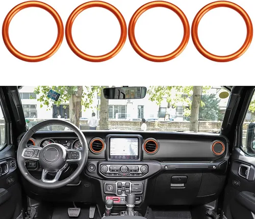 Vista 9 de auovo - Anillo para salida de ventilación de aire acondicionado para interior, compatible con Wrangler JL 2018-2023 Gladiator JT 2020-2023, cubierta
