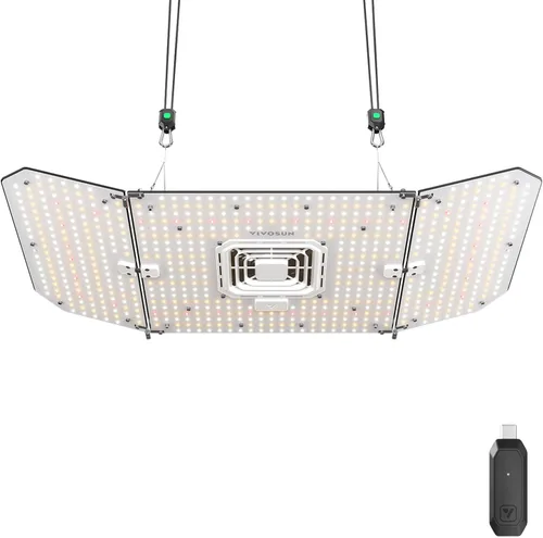 Vista 12 de VIVOSUN AeroLight A100SE - Luz LED de cultivo de 100 W con ventilador y control inteligente Incluye compatibilidad GrowHub E25 y E42A, control