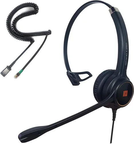 Vista 13 de IPD IPH-160 Auriculares para teléfono con micrófono con cancelación de ruido para oficina y centro de llamadas. Compatible con todos los teléfonos