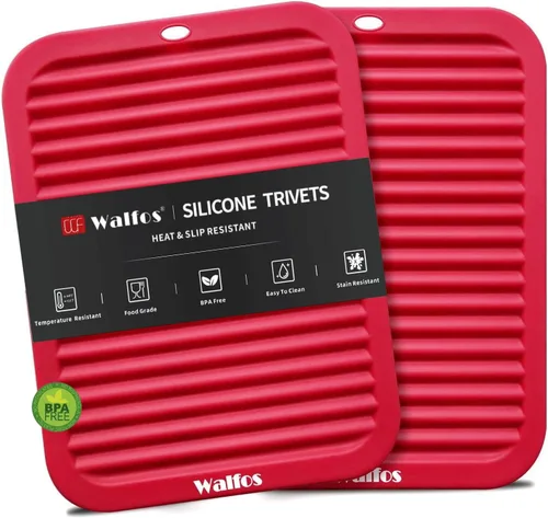 Vista 10 de Walfos Salvamanteles grandes de silicona de 16 x 12 pulgadas, salvamanteles para ollas y sartenes calientes, resistentes al calor, almohadillas