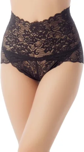 Vista 4 de iB-iP - Bragas de cintura alta para mujer con encaje transparente, ajuste hipster (a la cadera).