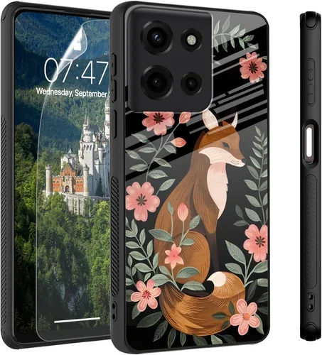 Vista 93 de Funda para Motorola Moto Edge 2022, cubierta trasera de vidrio templado con protector de pantalla, protección a prueba de golpes para Motorola Moto