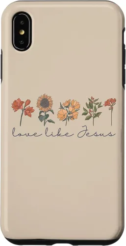 Vista 11 de Love Like Jesus - Carcasa para iPhone 17, diseño de flores y texto bíblico, religioso