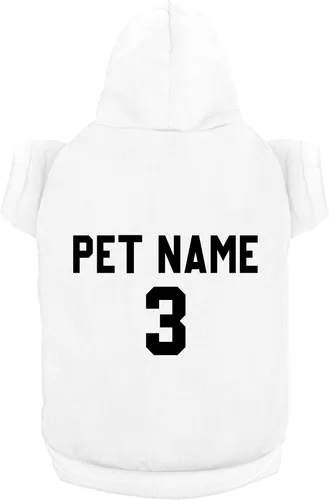 Vista 5 de Ropa para perro personalizada: diseña tu propia sudadera con capucha para mascotas, añade número de nombre, suéter personalizado para perros Negro