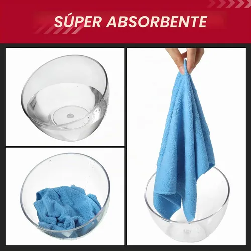 Vista 3 de Oudain 200 paños de limpieza de microfibra de 16 x 16 pulgadas para automóvil, trapos de limpieza ultra absorbentes, reutilizables, sin pelusas, sin