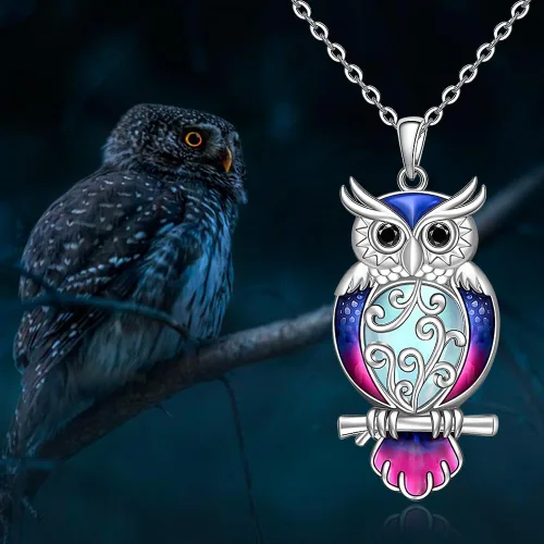 Vista 5 de Flamingo Necklace Halloween Skeleton Cat Necklace Turtle Axolotl Hummingbird Necklaces for Women 925 Sterling Silver Cute Animal Jewelry Christmas