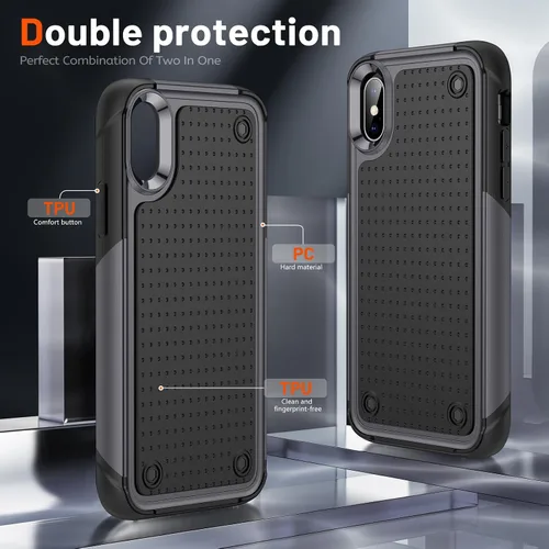 Vista 140 de Jeylly Funda para iPhone SE/Funda para iPhone 5S, Exterior de Plástico Duro que Absorbe Golpes + Interior de Silicona de Goma Defensor contra