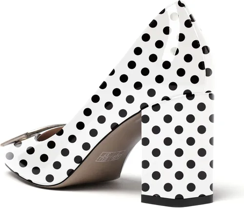 Vista 7 de WAYDERNS Zapatos de tacón alto con puntera cuadrada para mujer, de 3 pulgadas