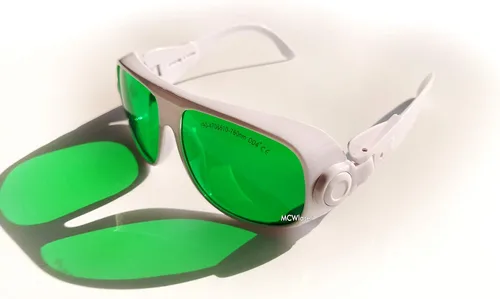 Vista 2 de MCWlaser Gafas de seguridad láser 190-470nm y 610-760nm para luz UV, azul, rojo rubí, verde, láser de picosegundo 405 nm, 445 nm, 450 nm, 635 nm