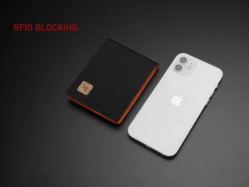 Vista 3 de Lanyani Cartera Minimalista de Tela con Doble Pliegue y Bloqueo RFID
