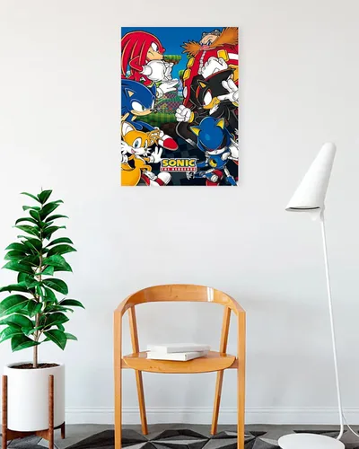 Vista 2 de BUY ART FOR LESS Póster artístico de Sonic The Hedgehog con licencia oficial de 24 x 36 pulgadas, impresión decorativa, papel de póster, listo